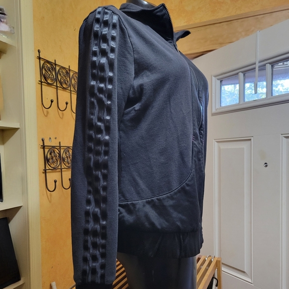 Adidas Performance Jacket Women's L Black Cotton Poly Blend - Picture 2 of 5